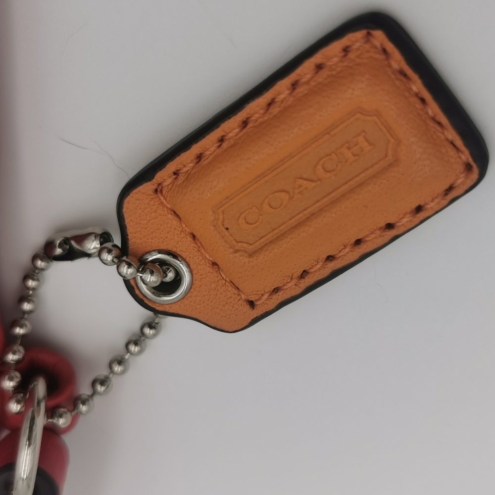 COACH Park Small Pebbled Leather Wristlet Bright Vermillion / Red - F49475 - Picture 6 of 9